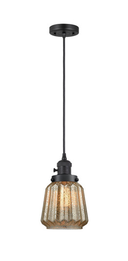 Franklin Restoration One Light Mini Pendant in Matte Black (405|201CSW-BK-G146)
