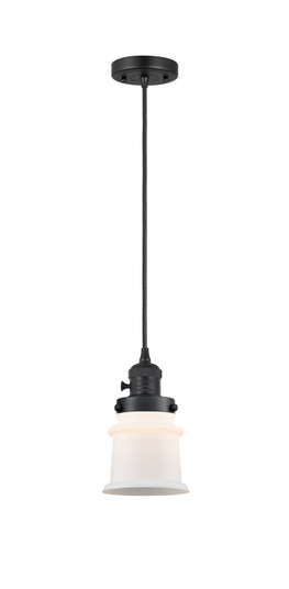 Franklin Restoration One Light Mini Pendant in Matte Black (405|201CSW-BK-G181S)