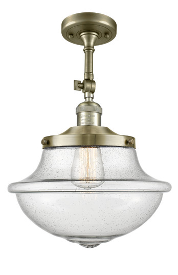 Franklin Restoration One Light Semi-Flush Mount in Antique Brass (405|201F-AB-G544)