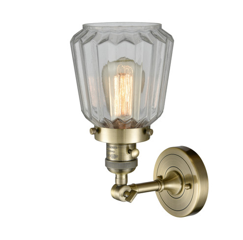 Franklin Restoration One Light Wall Sconce in Antique Brass (405|203SW-AB-G142)