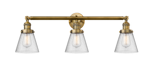 Franklin Restoration Three Light Bath Vanity in Brushed Brass (405|205-BB-G64)