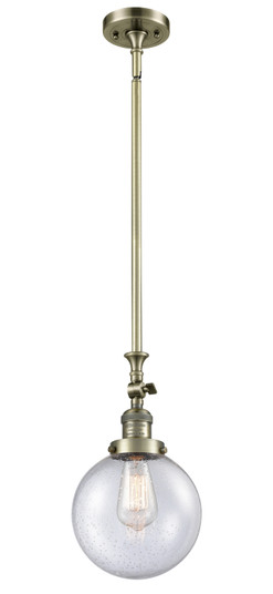 Franklin Restoration One Light Mini Pendant in Antique Brass (405|206-AB-G204-8)