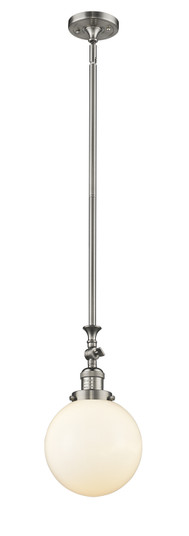 Franklin Restoration One Light Mini Pendant in Brushed Satin Nickel (405|206-SN-G201-8)