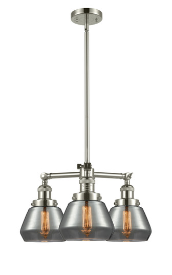 Franklin Restoration Three Light Chandelier in Polished Nickel (405|207-PN-G173)