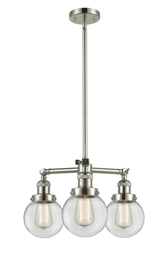 Franklin Restoration LED Chandelier in Polished Nickel (405|207-PN-G202-6-LED)