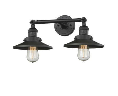 Franklin Restoration Two Light Bath Vanity in Matte Black (405|208-BK-M6)