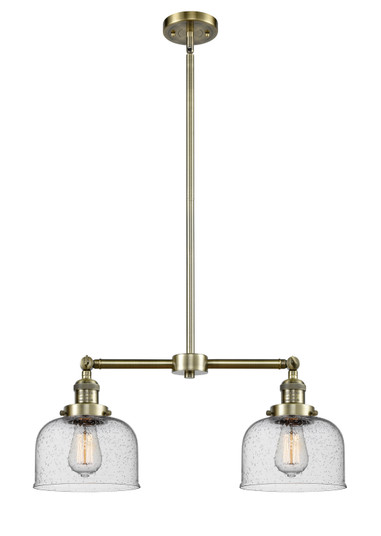 Franklin Restoration Two Light Island Pendant in Antique Brass (405|209-AB-G74)