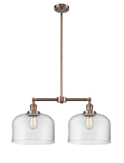 Franklin Restoration Two Light Island Pendant in Antique Copper (405|209-AC-G72-L)