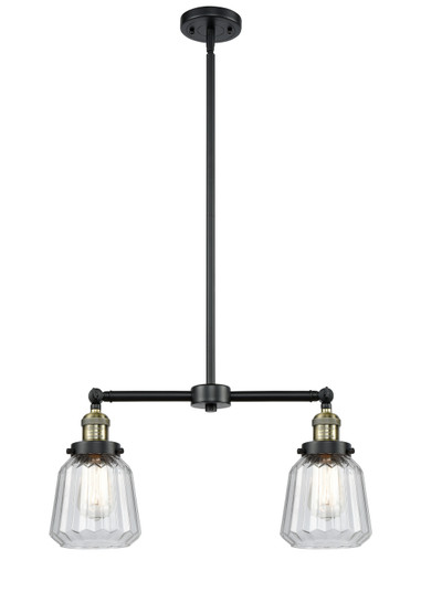 Franklin Restoration Two Light Island Pendant in Black Antique Brass (405|209-BAB-G142)