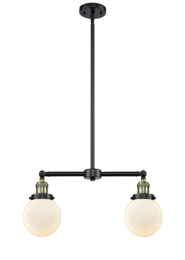 Franklin Restoration Two Light Island Pendant in Black Antique Brass (405|209-BAB-G201-6)