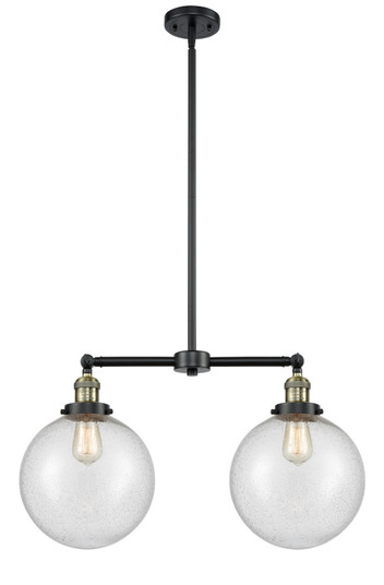 Franklin Restoration Two Light Island Pendant in Black Antique Brass (405|209-BAB-G204-10)