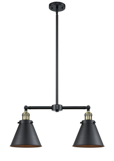 Franklin Restoration Two Light Island Pendant in Black Antique Brass (405|209-BAB-M13-BK)