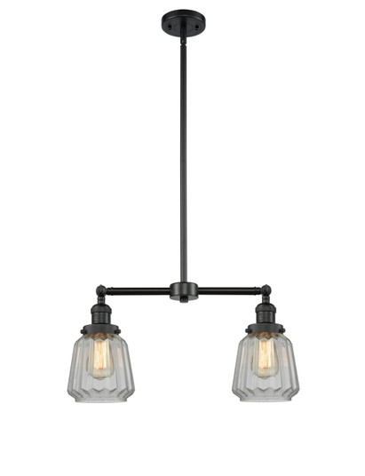 Franklin Restoration Two Light Island Pendant in Matte Black (405|209-BK-G142)