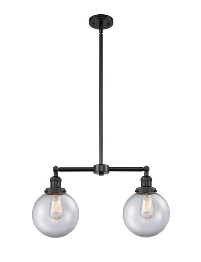 Franklin Restoration LED Island Pendant in Matte Black (405|209-BK-G202-8-LED)