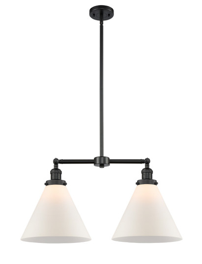 Franklin Restoration Two Light Island Pendant in Matte Black (405|209-BK-G41-L)