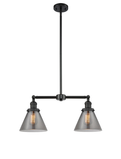 Franklin Restoration Two Light Island Pendant in Matte Black (405|209-BK-G43)