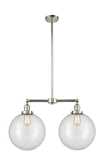 Franklin Restoration Two Light Island Pendant in Polished Nickel (405|209-PN-G202-12)