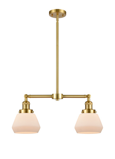 Franklin Restoration Two Light Island Pendant in Satin Gold (405|209-SG-G171)