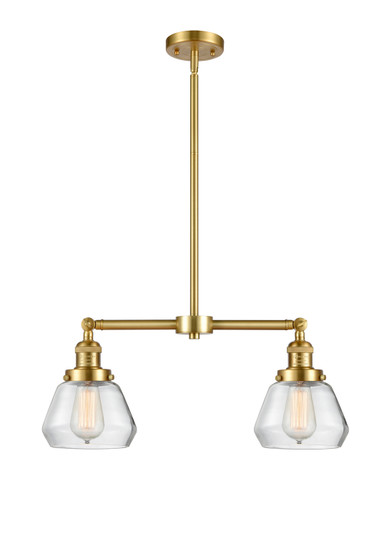 Franklin Restoration Two Light Island Pendant in Satin Gold (405|209-SG-G172)