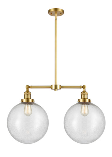 Franklin Restoration Two Light Island Pendant in Satin Gold (405|209-SG-G204-12)