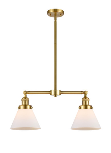 Franklin Restoration Two Light Island Pendant in Satin Gold (405|209-SG-G41)