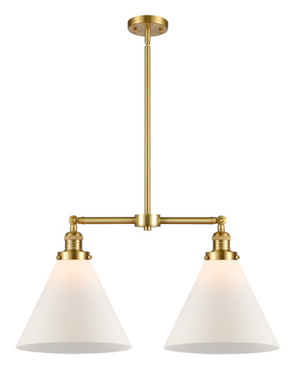 Franklin Restoration Two Light Island Pendant in Satin Gold (405|209-SG-G41-L)