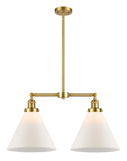 Franklin Restoration Two Light Island Pendant in Satin Gold (405|209-SG-G41-L)