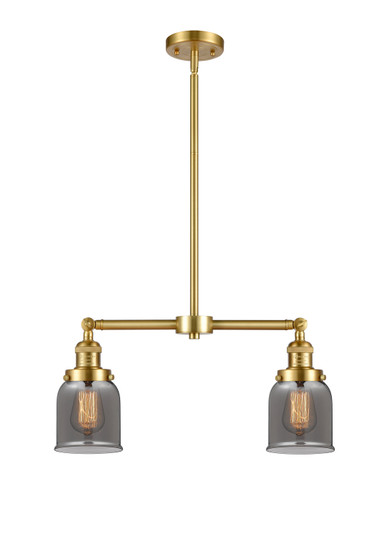 Franklin Restoration Two Light Island Pendant in Satin Gold (405|209-SG-G53)