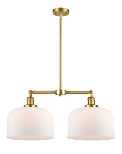 Franklin Restoration Two Light Island Pendant in Satin Gold (405|209-SG-G71-L)