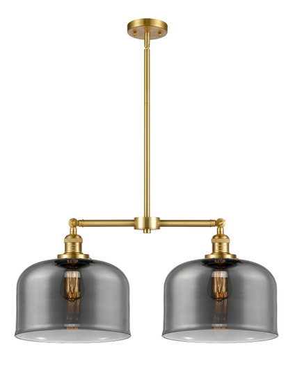 Franklin Restoration Two Light Island Pendant in Satin Gold (405|209-SG-G73-L)