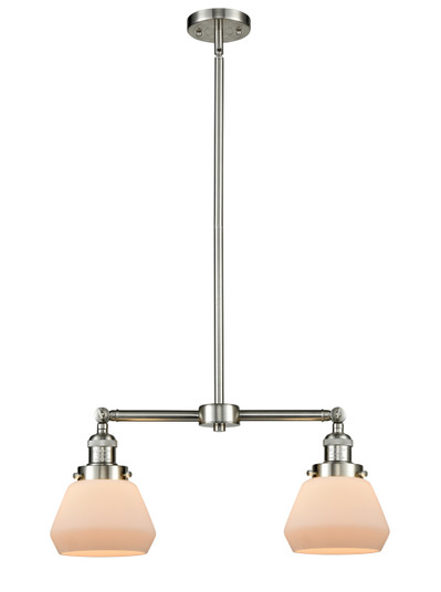 Franklin Restoration Two Light Island Pendant in Brushed Satin Nickel (405|209-SN-G171)