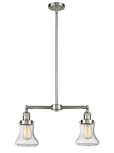 Franklin Restoration Two Light Island Pendant in Brushed Satin Nickel (405|209-SN-G194)