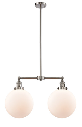 Franklin Restoration Two Light Island Pendant in Brushed Satin Nickel (405|209-SN-G201-10)