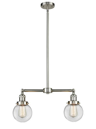 Franklin Restoration LED Island Pendant in Brushed Satin Nickel (405|209-SN-G202-6-LED)