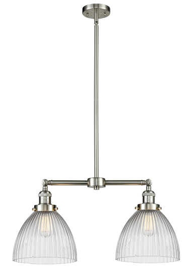 Franklin Restoration Two Light Island Pendant in Brushed Satin Nickel (405|209-SN-G222)