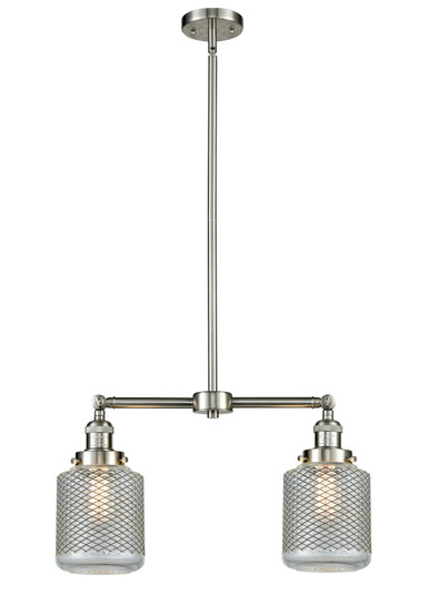 Franklin Restoration Two Light Island Pendant in Brushed Satin Nickel (405|209-SN-G262)