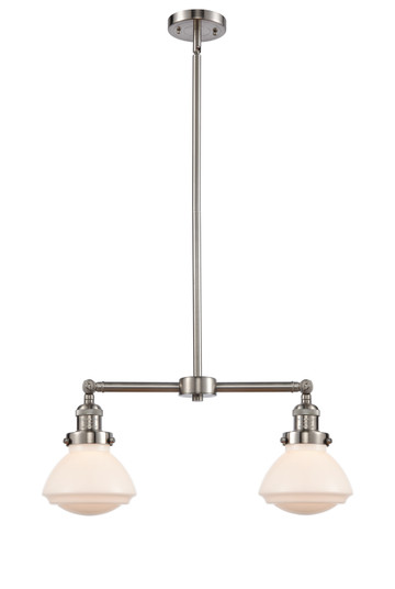 Franklin Restoration Two Light Island Pendant in Brushed Satin Nickel (405|209-SN-G321)