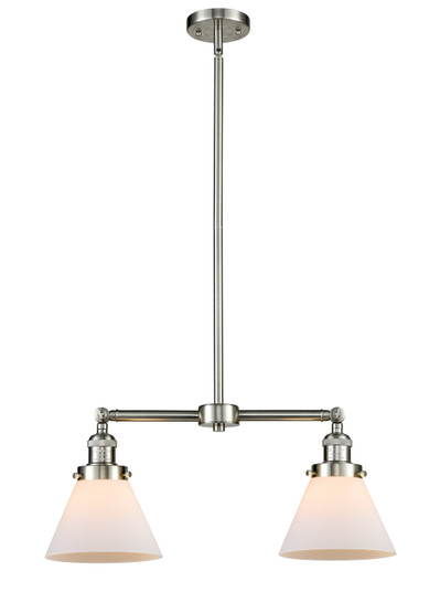 Franklin Restoration Two Light Island Pendant in Brushed Satin Nickel (405|209-SN-G41)