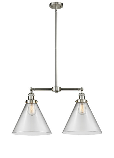 Franklin Restoration Two Light Island Pendant in Brushed Satin Nickel (405|209-SN-G42-L)