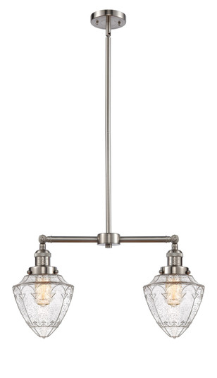 Franklin Restoration Two Light Island Pendant in Brushed Satin Nickel (405|209-SN-G664-7)