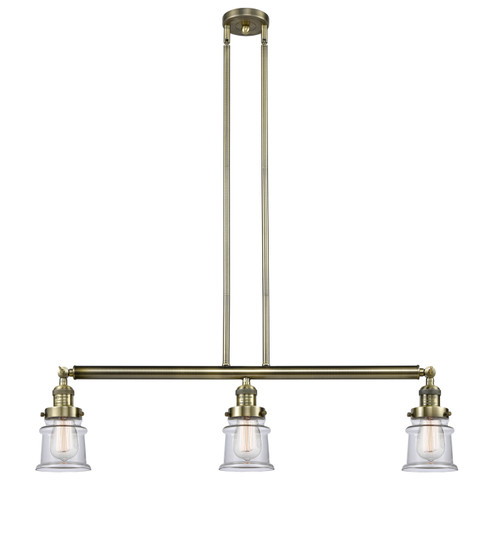 Franklin Restoration Three Light Island Pendant in Antique Brass (405|213-AB-G182S)
