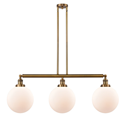 Franklin Restoration Three Light Island Pendant in Brushed Brass (405|213-BB-G201-10)