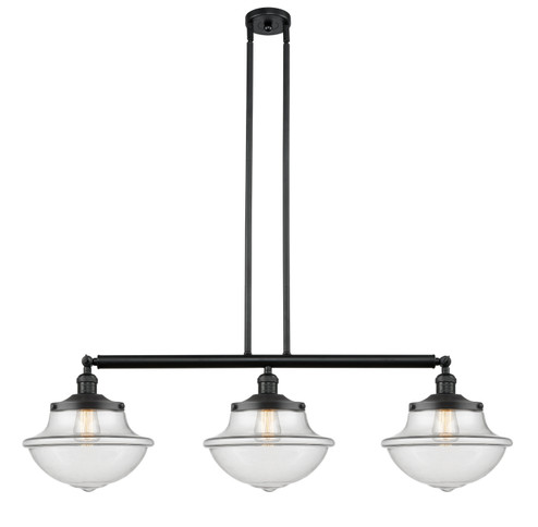 Franklin Restoration Three Light Island Pendant in Matte Black (405|213-BK-G542)