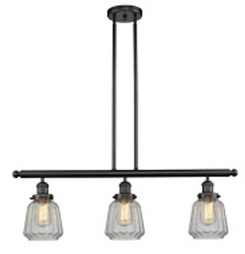 Franklin Restoration Three Light Island Pendant in Oil Rubbed Bronze (405|213-OB-G142)