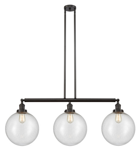 Franklin Restoration Three Light Island Pendant in Oil Rubbed Bronze (405|213-OB-G204-12)