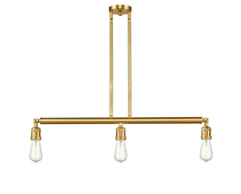 Franklin Restoration Three Light Island Pendant in Satin Gold (405|213-SG)