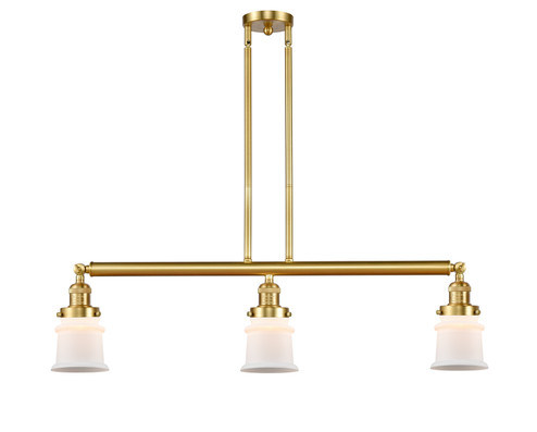 Franklin Restoration Three Light Island Pendant in Satin Gold (405|213-SG-G181S)