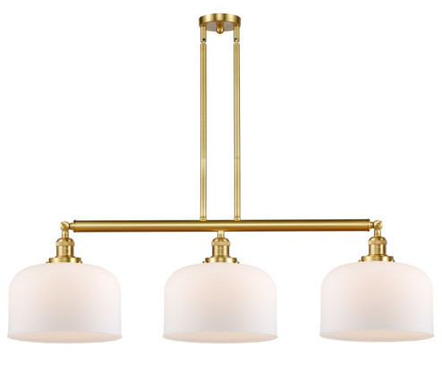 Franklin Restoration Three Light Island Pendant in Satin Gold (405|213-SG-G71-L)