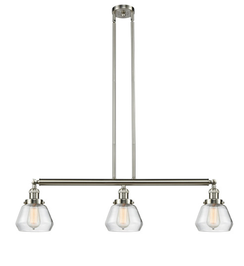 Franklin Restoration Three Light Island Pendant in Brushed Satin Nickel (405|213-SN-G172)