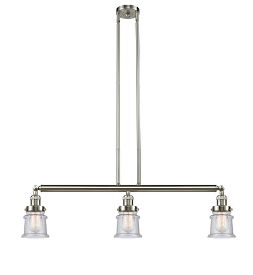 Franklin Restoration Three Light Island Pendant in Brushed Satin Nickel (405|213-SN-G184S)